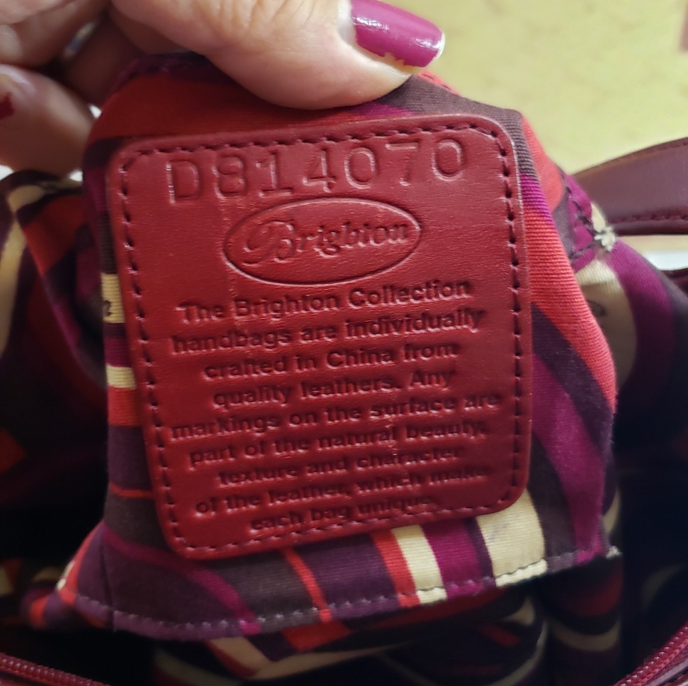 Sold Brighton Dark Red/Burgundy Croc Purse + Bonus - Picture 6 of 8